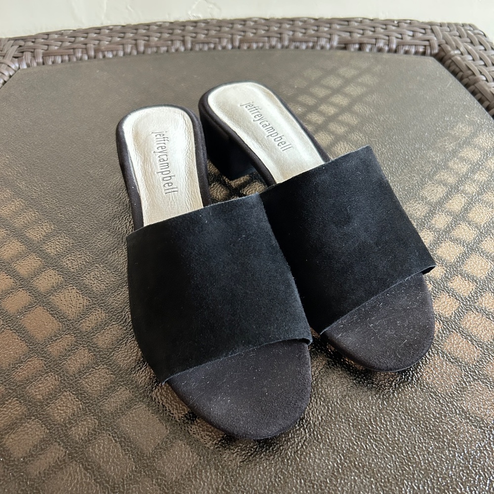 Jeffery Campbell Beaton Suede Slide Heeled Sandal Size 6